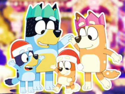 Spēle Puzle: Bluey Family Ziemassvētku vakars  online
