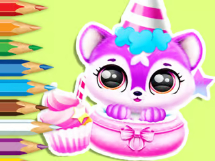 Spēle Krāsojamā grāmata: Baby Fluff dzimšanas diena  online