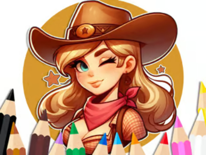 Spēle Krāsu grāmata: Cowgirl  online