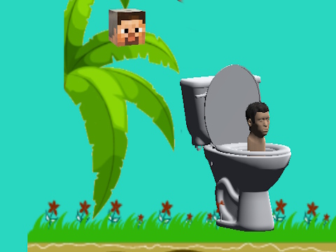 Spēle Vērpjot skibidi tualetes flappy minecraft  online