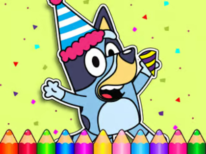 Spēle Krāsu grāmata: Bluey dzimšanas diena  online