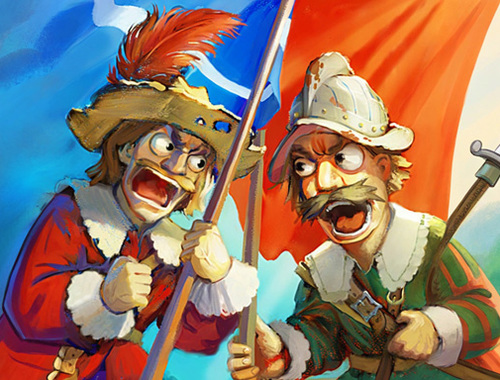 Spēle Musketeers šaujampulveris pret tēraudu  online