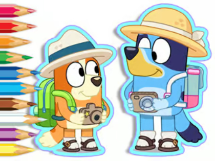 Spēle Krāsu grāmata: Bluey Camping  online