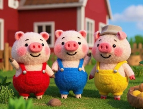 Spēle Atrodiet atšķirības: 3 mazās cūkas  online
