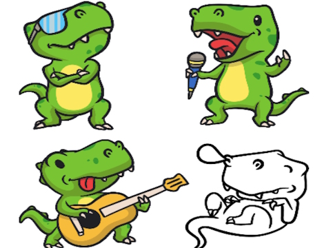 Spēle Noklikšķiniet un krāso dinozaurus  online