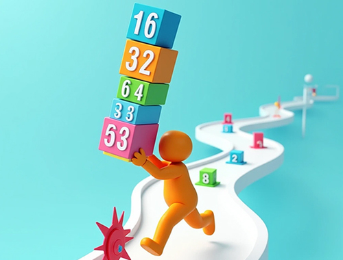 Spēle Kuba kaudze 2048  online