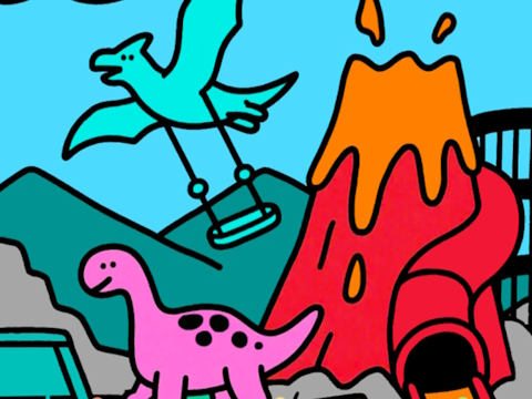 Spēle Krāsa ar kodu dino parku  online