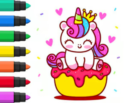 Spēle Krāsu grāmata: vienradzis cupcake  online