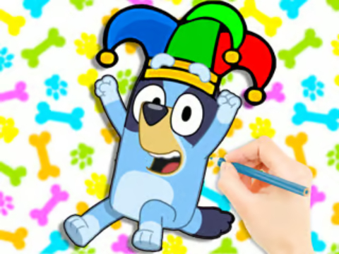 Spēle Krāsu grāmata: klauns Bluey  online