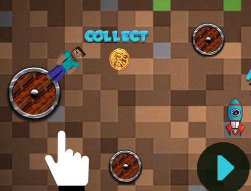 Spēle MineBlock rotē un lido piedzīvojums  online