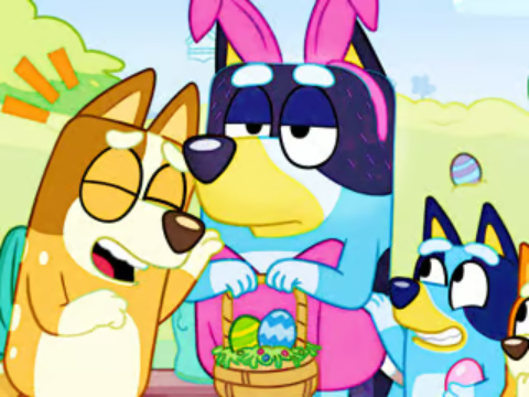 Spēle Finierzāģa mīkla: Bluey Lieldienu ģērbšanās  online
